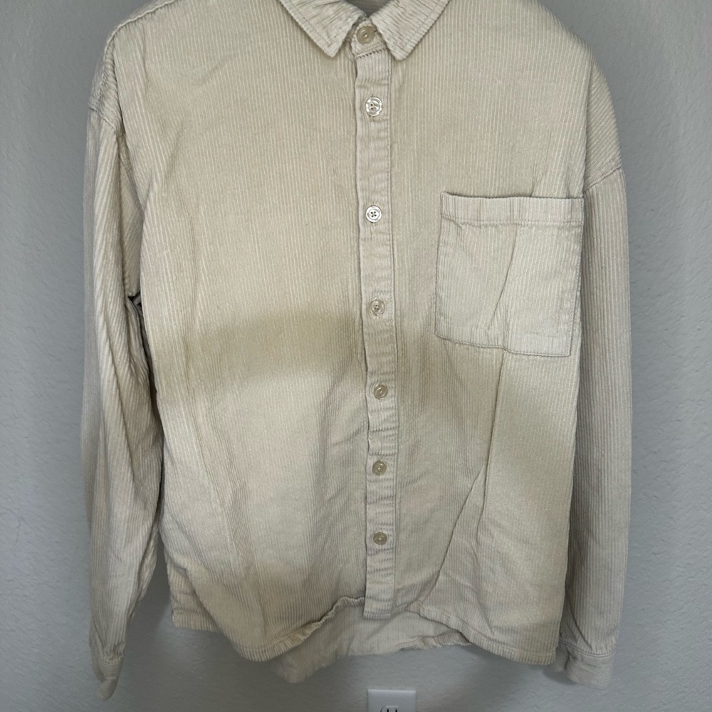 Forever 21 Cream Corduroy Shirt